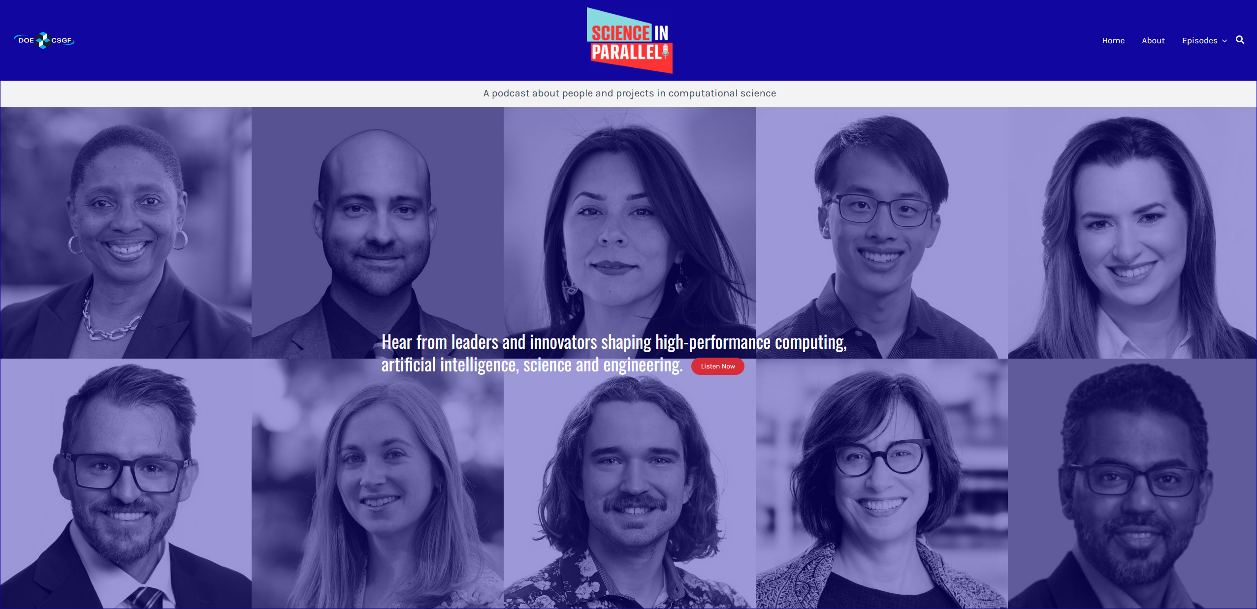 Science in Parallel website homepage