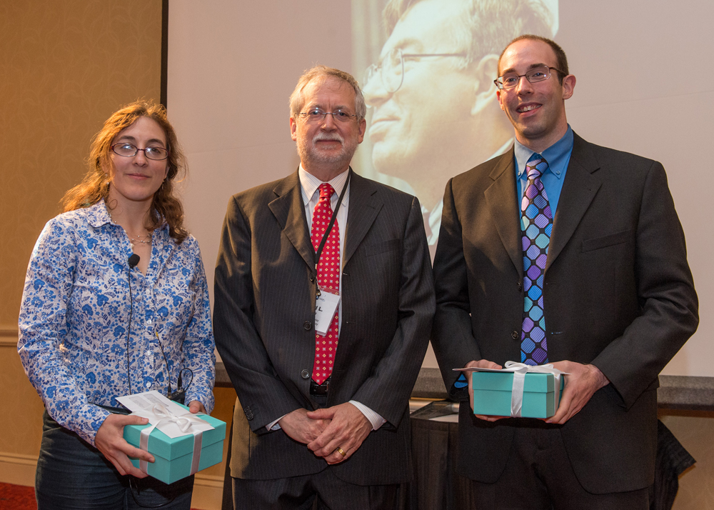 LBNL's David Brown (center) named alumni Carolyn Phillips and Matthew Reuter the 2012 Howes Scholars.
