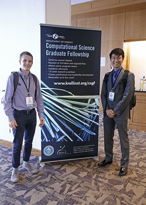 Two fellows at the last DOE CSGF in-person program review in 2019.